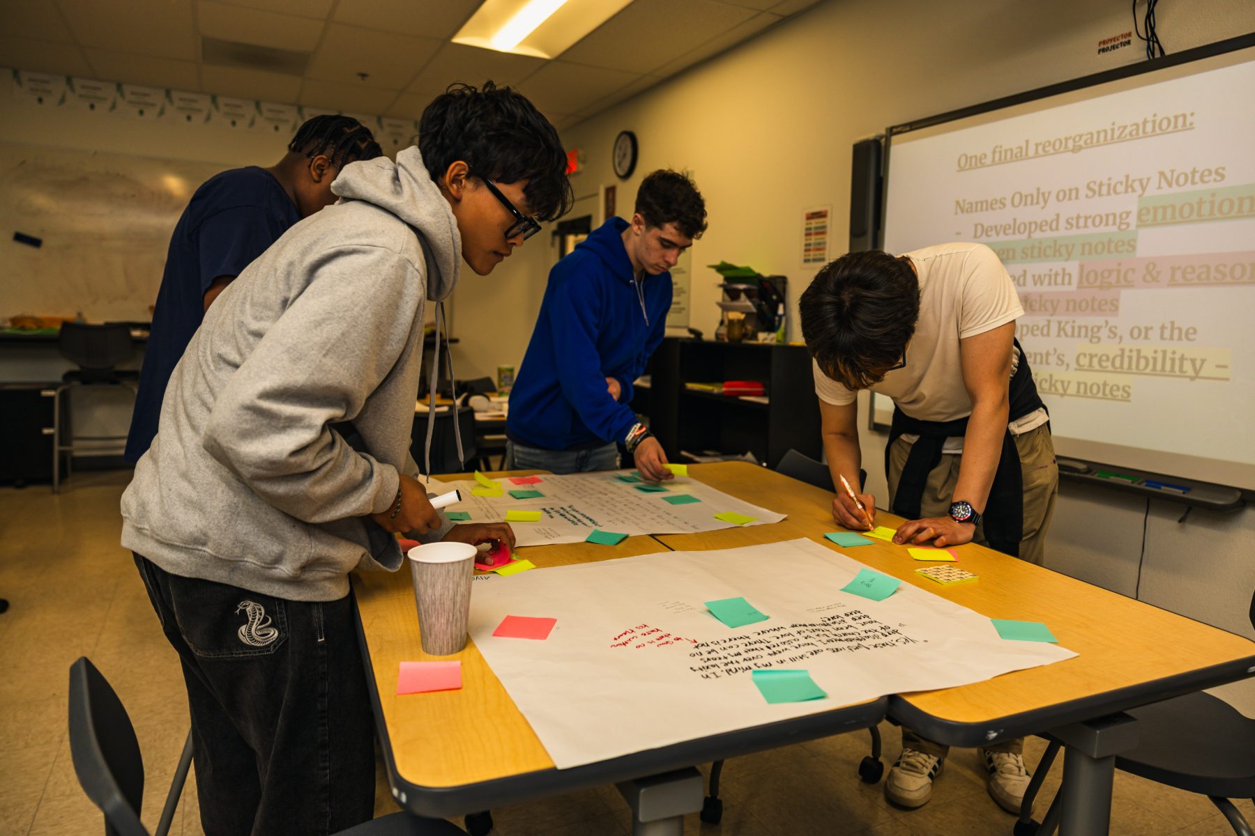 Students mapping ideas on butcher paper